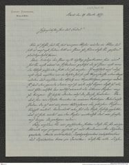 Nachlass Franz Steindachner, Brief von Gustav Schneider (senior) an Franz Steindachner (29.11.1877), Inv.Nr. 461.10, Seite 1
